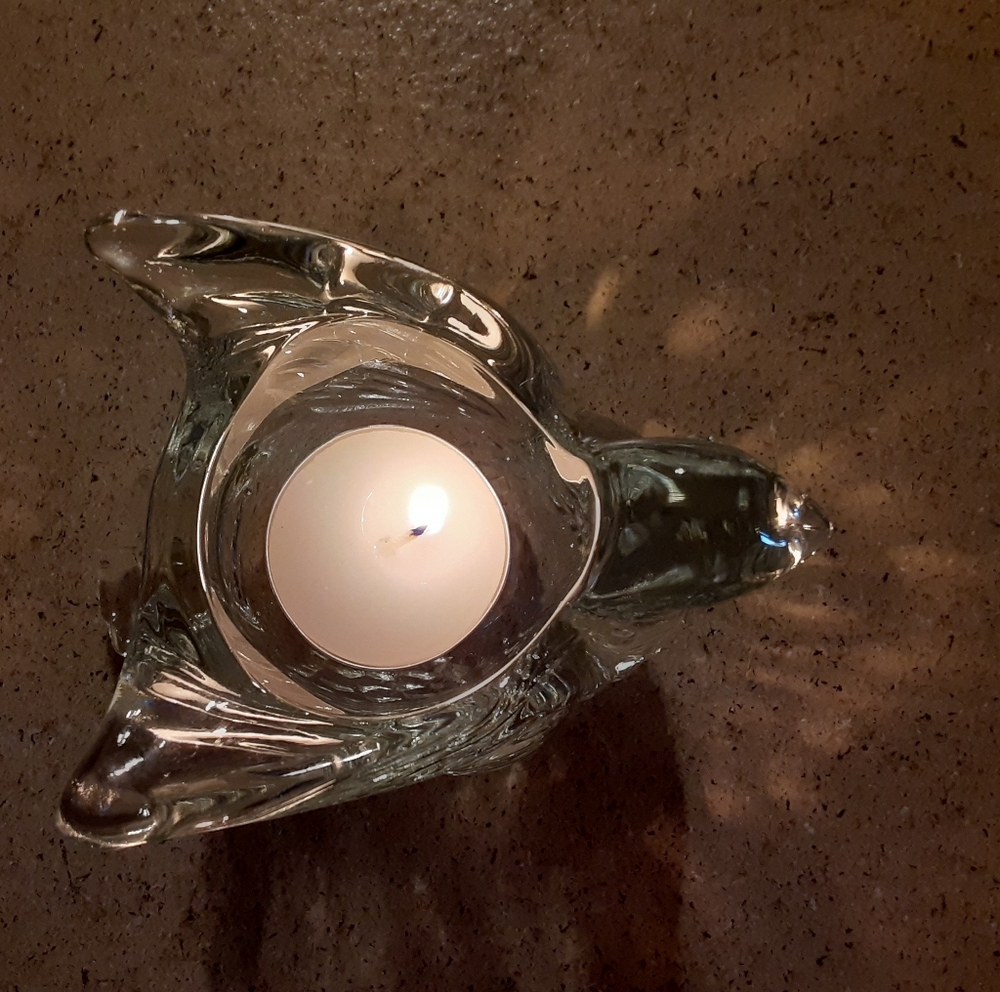 Vintage Avon Glass Dove Tealight Candle Holder - Picture 5 of 6